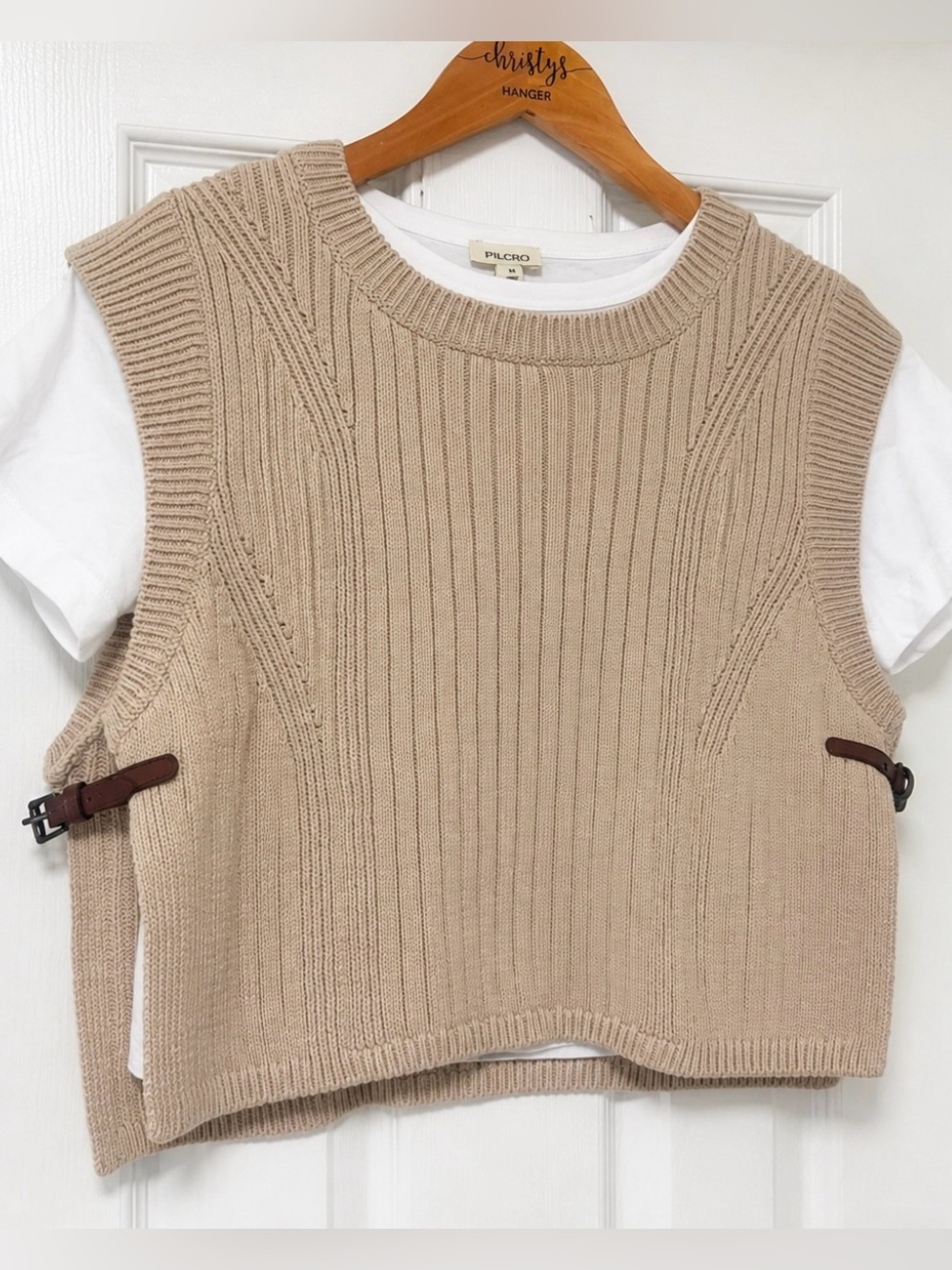 NWT Anthropologie Pilcro Side Buckle Twofer Sweater Tee XS - Picture 2 of 6